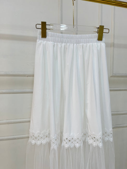 Women Trendy Lace Detail Long Skirts